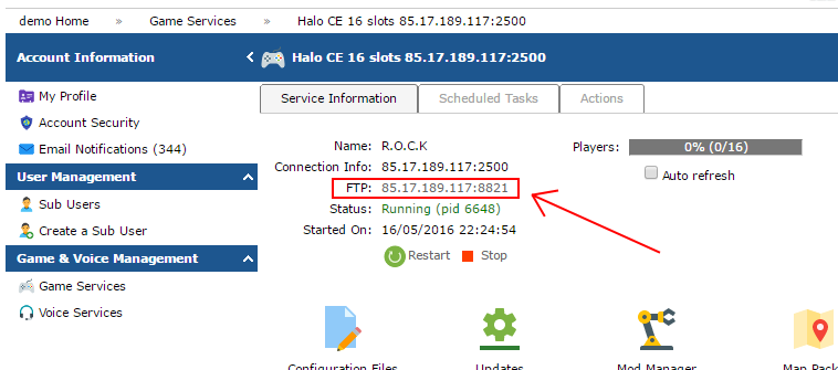 Finding your FTP connection details